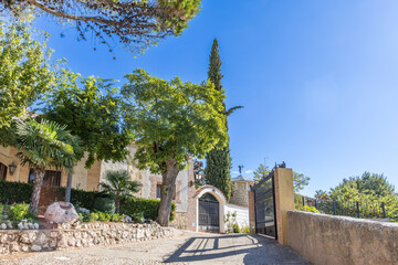 Obraz premium Details of the buildings in the historic center of the town of Hita
