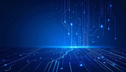 Abstract Electric Board Design with Blue Light Effects