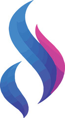 Naklejka premium Dual Flame - Gradient Swoosh Logo