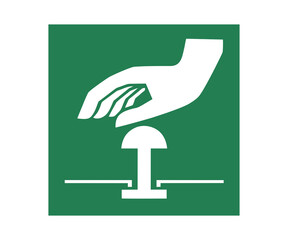 ISO 7010 E020 Emergency stop button illustration on transparent background. 
