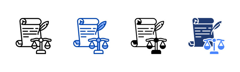 Constitution icon set multiple style collection