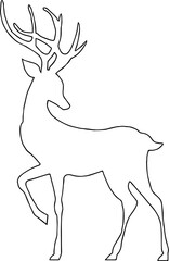 Wjite and black deer icon illustration