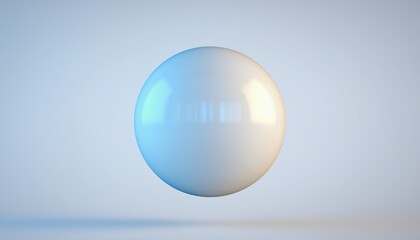 Luminous white sphere floats against a soft, pale background