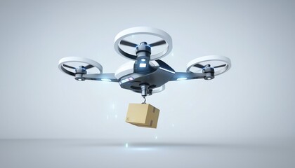 Quadcopter delivery system transports a small package suspended below its chassis