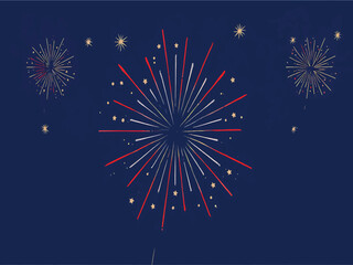 Vector graphic of festive firework explosions for holiday celebrations