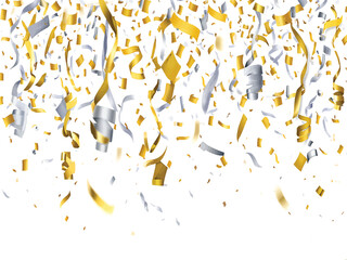 Gold and Silver Confetti Festive Celebration and Decorative Elements