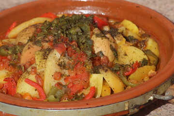 Moroccan Tajine or Tagine Close-up