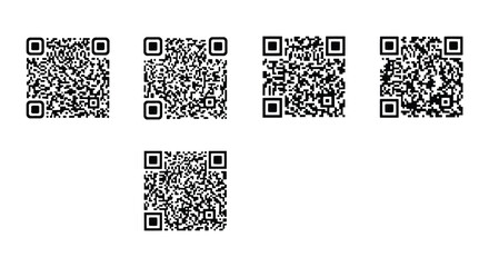 Collection of qr code isolated on white background for mobile payment
