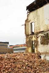 Demolition of an old house in Germany