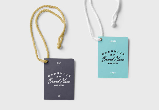 Paper Label with Rope Mockup