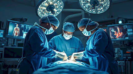 Medical Team Performing surgery in Operating Room