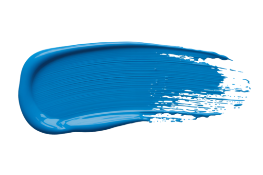 Vibrant blue paint stroke on a black background - Powered by Adobe