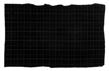 Piece of torn crumpled checkered fabric on a white background. Textile. Cellular tissue isolate