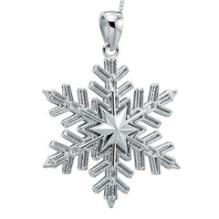 Elegant silver snowflake pendant sparkling with icy winter charm
