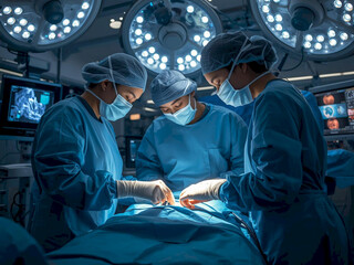 Medical Team Performing surgery in Operating Room