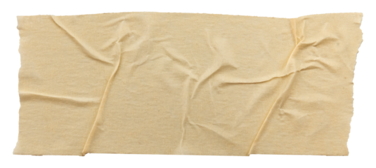 A piece of crumpled insulating paper tape on a white background.