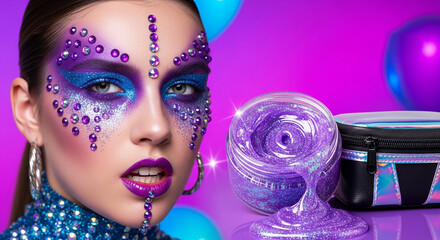 Elegant makeup designs. Dramatic eyes and soft lips. Timeless beauty appeal. Your daily cosmetic ritual