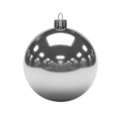 Elegant silver Christmas ornament shines with festive reflections