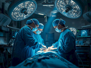Medical Team Performing surgery in Operating Room