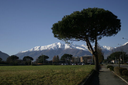 View of the mountains near Colico, Lombardy, Italy.