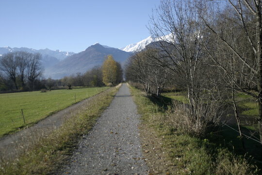 A rural road near Colico, Lombardy, Italy.