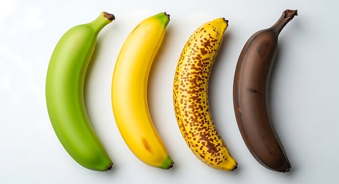 Ripe to rotten bananas show vibrant stages of decay, perfect for food waste concepts, healthy eating habits or composting tips, and nutritional awareness - Powered by Adobe