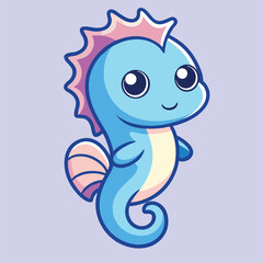 design logo vector icon cartoon cute seahorse
