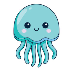 design logo vector icon cartoon cute jellyfish