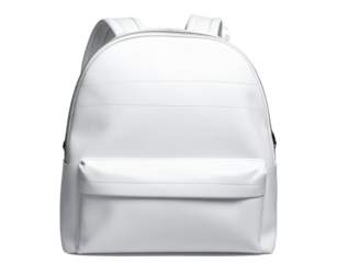 Top-Down View of Modern White Backpack, Minimalist Urban Design, Transparent Background