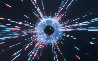 Experience a mesmerizing journey through a vibrant eye of light, perfect for futuristic tech ads or innovative digital campaigns seeking a visual edge today