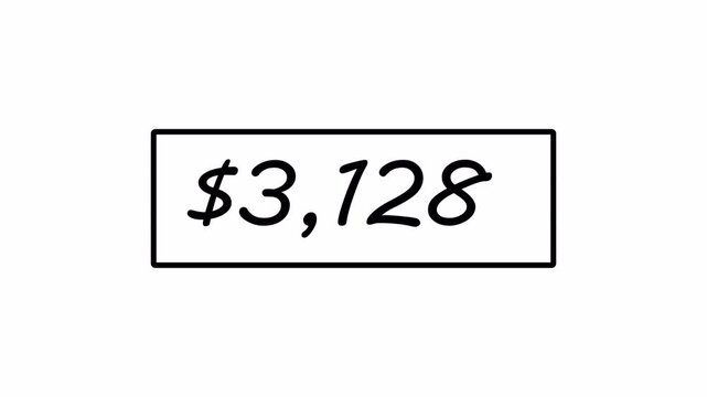  five thousands dollar  animation on transparent background. dollar counting animation from zero to five thousands  dollar, animated Money Number Counter from 0 to 5000 Dollars animation on transparen