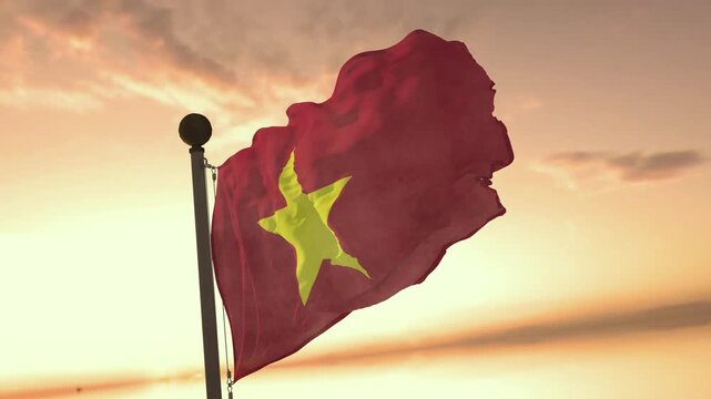 Vietnam FLAG_ULTRA SLOW MOTION