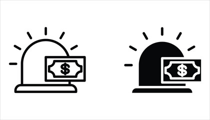 Emergency Fund Icon set. Financial aid management. Save savings. Vector illustration for web design isolated on white background.