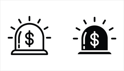 Emergency Fund Icon set. Financial aid management. Save savings. Vector illustration for web design isolated on white background.