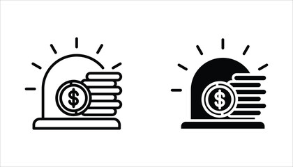 Emergency Fund Icon set. Financial aid management. Save savings. Vector illustration for web design isolated on white background.