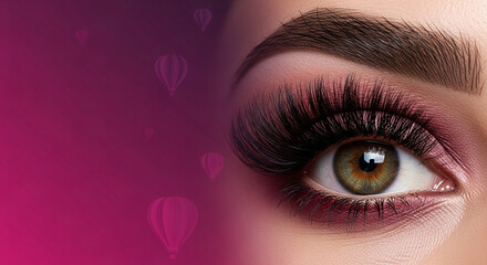 Voluminous eyelash magic. Black mascara and eyeliner. Dramatic eyelash mascara. Precision liquid eyeliner. A stylish cosmetic bag. Professional face powder brush.