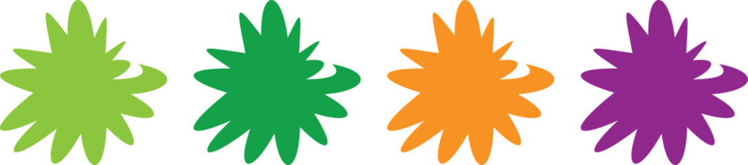 Trendy Flower Pattern Vector Art – Abstract Floral Silhouette and Colorful Decorative Elements Perfect for Web, Labels, and Logo Design