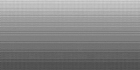 Pixelated radial gradient texture. Black and white bitmap dither central pattern background. Abstract fade glitchy pattern. Video game screen wallpaper. Retro pixel art. Vector halftone wide border