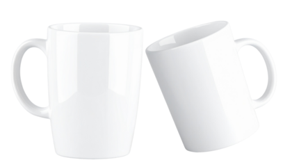  Romantic Red Mug Collection with Heart Design, isolated on transparent background