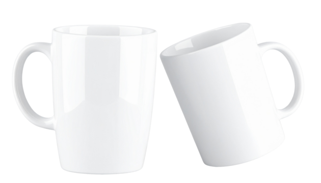  Romantic Red Mug Collection with Heart Design, isolated on transparent background