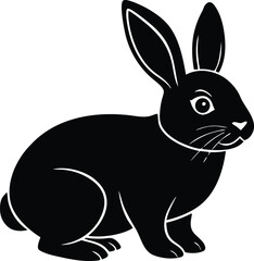 Fototapeta premium Minimal Cute Rabbit Vector Illustration