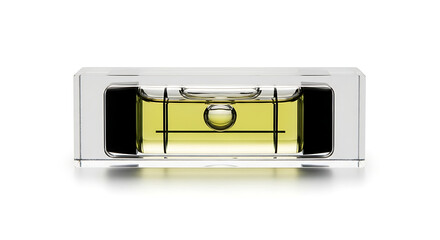 Essential spirit level for precise horizontal and vertical alignment, featuring a centered bubble in vibrant yellow liquid, crucial for construction, carpentry, and DIY accuracy