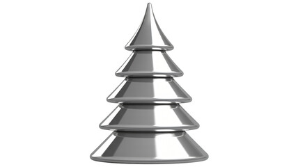 Modern metallic Christmas tree sculpture offers elegant holiday decor and festive design elements for winter celebrations and seasonal projects