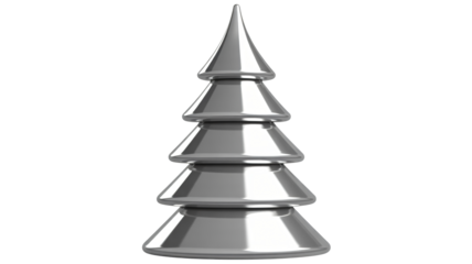 Modern metallic Christmas tree sculpture offers elegant holiday decor and festive design elements for winter celebrations and seasonal projects