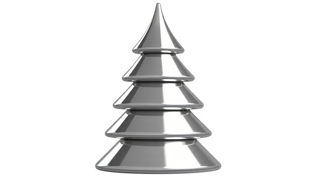 Modern metallic Christmas tree sculpture offers elegant holiday decor and festive design elements for winter celebrations and seasonal projects