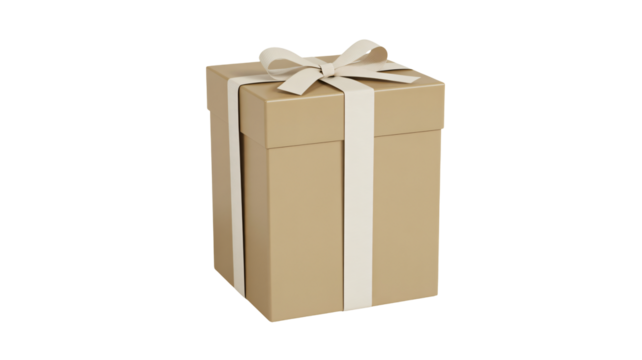 Elegant gift box tied with a classic ribbon, perfect for any special occasion, celebration, or thoughtful surprise.