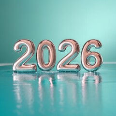 Golden 3D New Year Calendar Illustration with Numbers and Symbols