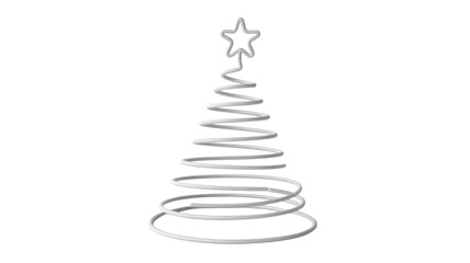 Elegant minimalist spiral Christmas tree with star topper for modern holiday designs and festive celebrations