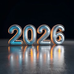 Golden 3D New Year and Christmas Calendar Illustration with Numbers and Symbols