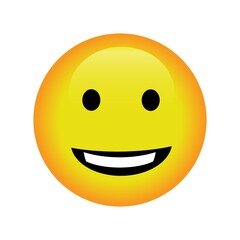 Cheerful happy face emoticon illustration expressing joy and friendliness
